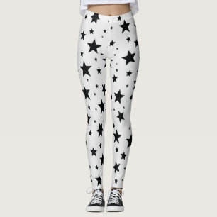 Leggings Estrellas negras sobre fondo blanco