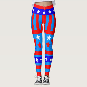 Leggings Estrellas Patriotas de Estados Unidos y franjas