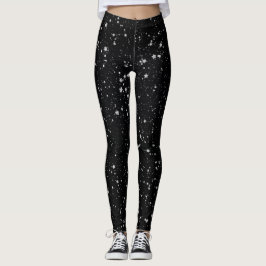 Leggings Estrellas purpurinas2 - Negro plateado