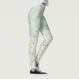 Leggings Estrellas purpurinas en acuarela de mármol