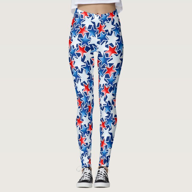 Leggings Estrellas rojas blancas y azules (Anverso)