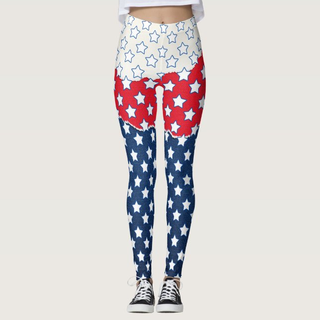Leggings Estrellas rojas, blancas y azules (Estados Unidos) (Anverso)