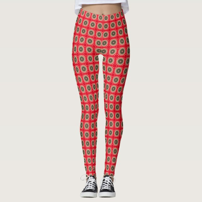 Leggings Estrellas rojas y doradas (Anverso)