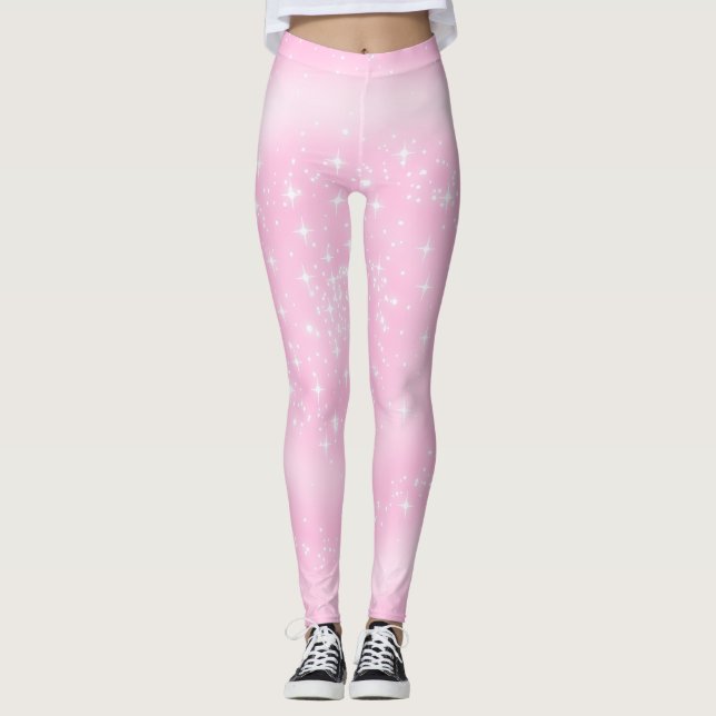 Leggings Estrellas rosadas de bonito (Anverso)