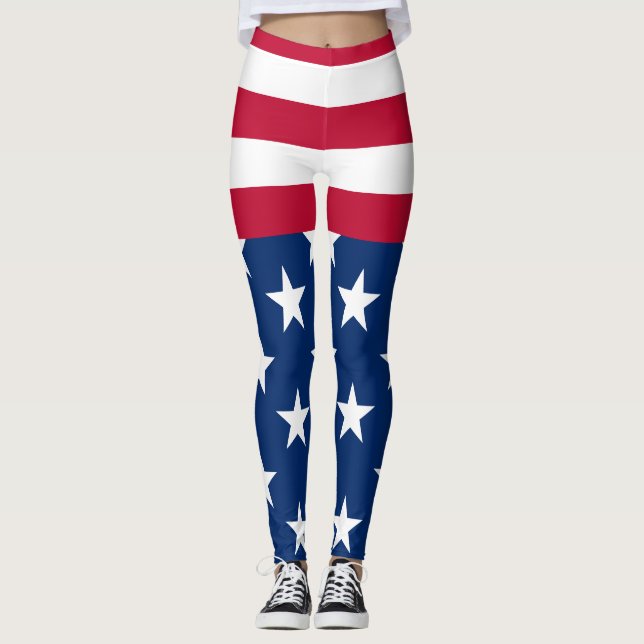 Leggings Estrellas y bandas de la bandera estadounidense de (Anverso)