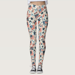 Leggings Estrellas y bandas patrióticas de EE.UU.