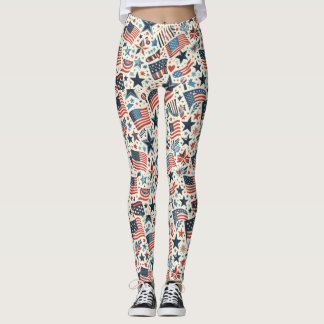 Leggings Estrellas y bandas patrióticas de EE.UU.