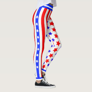 Leggings Estrellas y franjas estadounidenses en blanco
