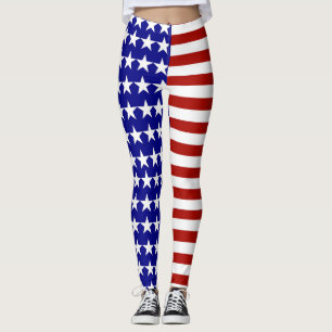 Leggings Estrellas y Franjas Patrióticas de EE. UU.