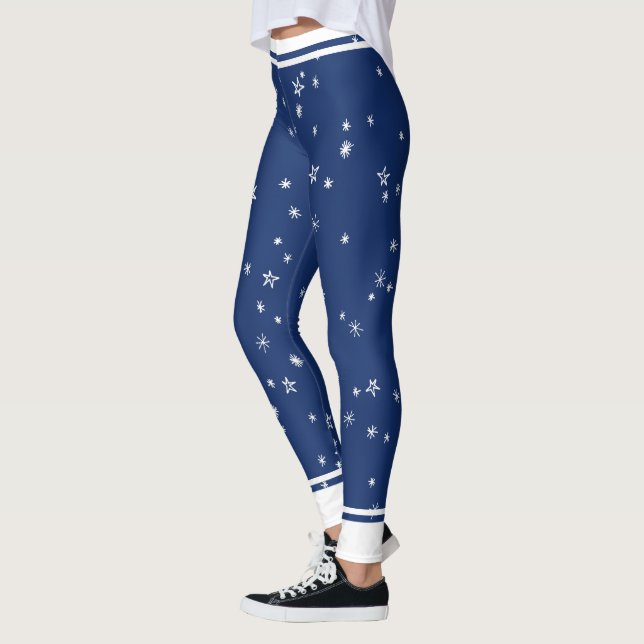 Leggings Estrellas y rayas azules y blancas de la marina (Izquierda)