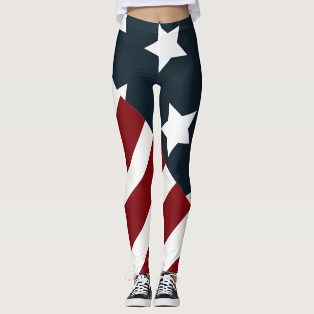 Leggings estrellas y rayas blancas y azules rojas (Anverso)