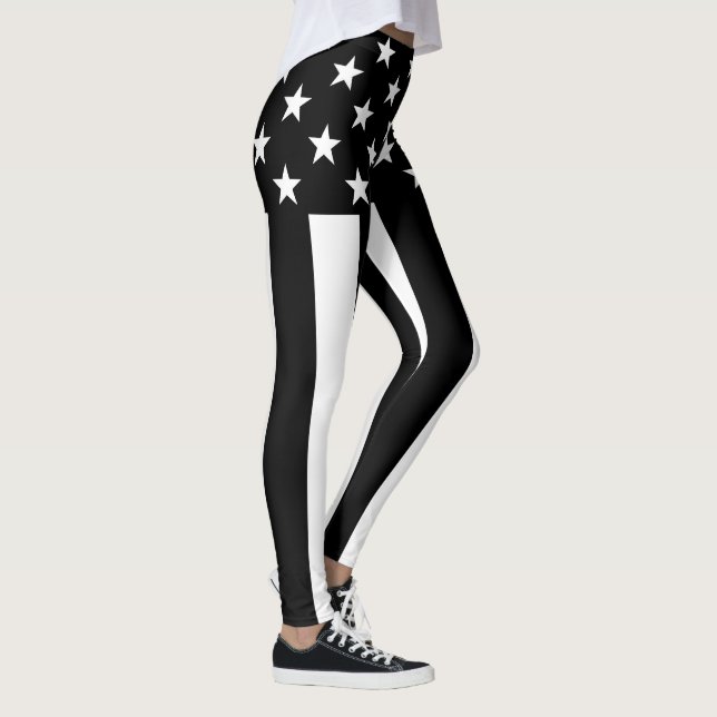 Leggings Estrellas y rayas Decoración en blanco y negro (Derecha)