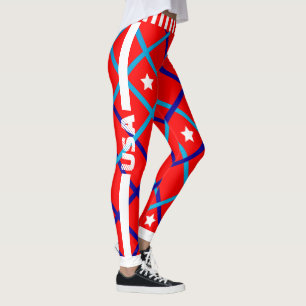 Leggings Estrellas y rayas estadounidenses en RED