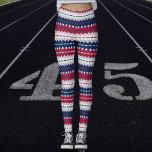 Leggings Estrellas y rayas - Patriótico-Azul Blanco Rojo<br><div class="desc">Rayas en rojo de gloria vieja,  azul de gloria vieja y blanco roto con estrellas. Se puede regalar casi en cualquier ocasión. Tiene la opción de usar la herramienta de diseño para agregar texto si lo desea.</div>