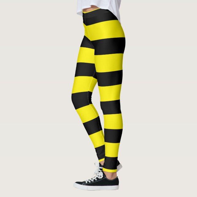 Leggings Estribos verticales amarillos y negros con motivos (Izquierda)
