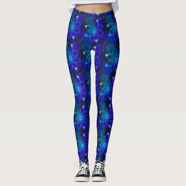 Leggings Estructura atómica azul ciencia (Anverso)