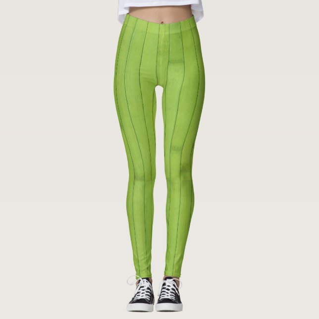 Leggings Estructura geométrica de los tonos verdes (Anverso)