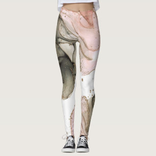 Leggings Etéreo Glam Fantasía Rosa Negro Dorado Tinta