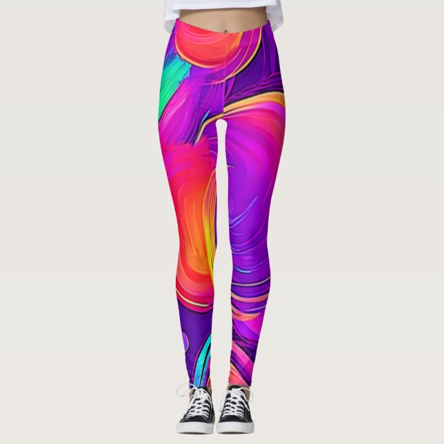 Leggings Ethereal Neon: Sueños abstractos (Anverso)