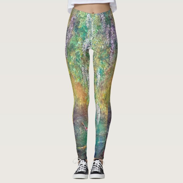 Leggings Ethereal Wisteria: The Koi's Golden Dream (Anverso)
