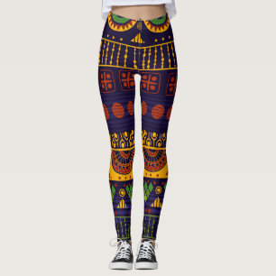 Leggings Ética tribal: diseño de patrones sin foco.