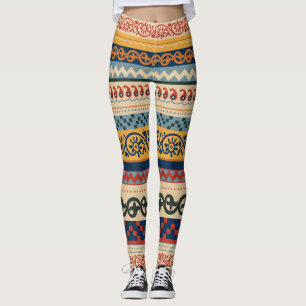 Leggings Etnia geométrica: fondo ornamento sin costura.