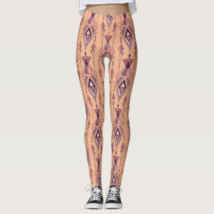 Leggings Étnica tribal: Vintage mexicano sin mar azteca