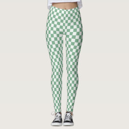 Leggings Eucalyptus mist checkerboard pattern