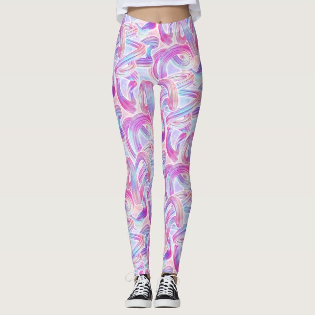Leggings eurobeat holorave - rosa y azul: (Anverso)