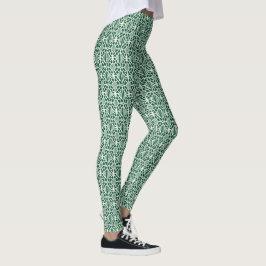Leggings Evergreen con patrón de encaje de crochet blanco