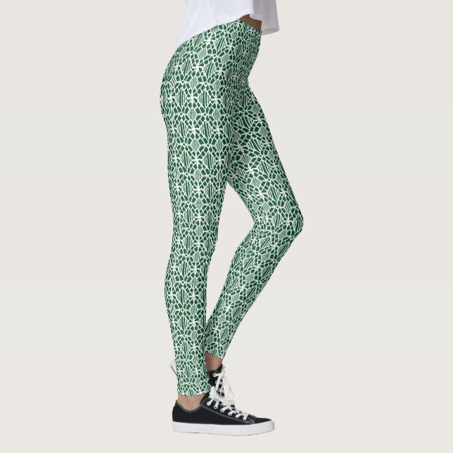 Leggings Evergreen con patrón de encaje de crochet blanco (Derecha)