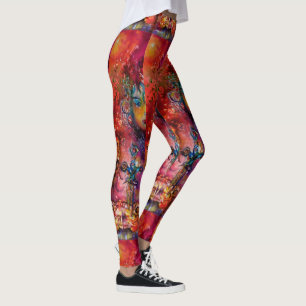 Leggings EXCALIBUR, fantasía negra púrpura mágica