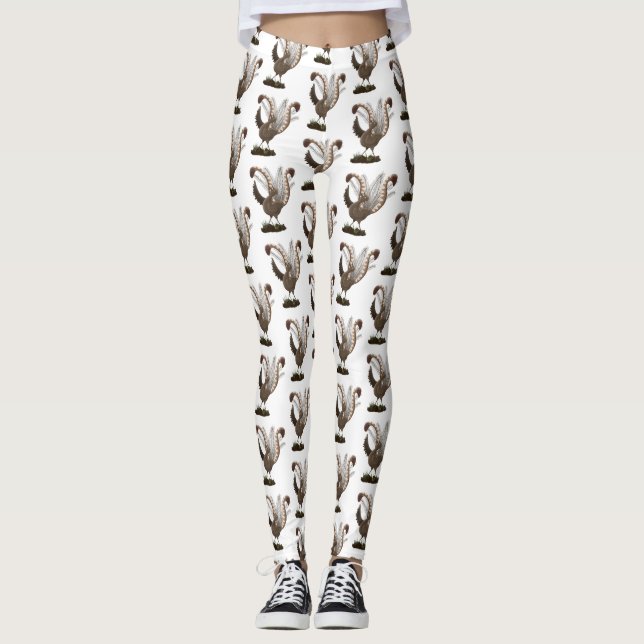 Leggings Excelente ilustracion de personalizado de lyrebird (Anverso)
