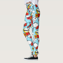 Leggings Exclamaciones de historietas, petardos, patatas fr