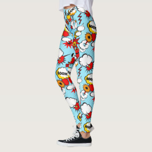 Leggings Exclamaciones de historietas, petardos, patatas fr