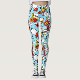 Leggings Exclamaciones de historietas, petardos, patatas fr