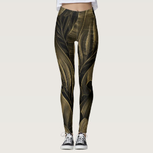 Leggings Exótico Tropical: Naturaleza Dorada Grunge