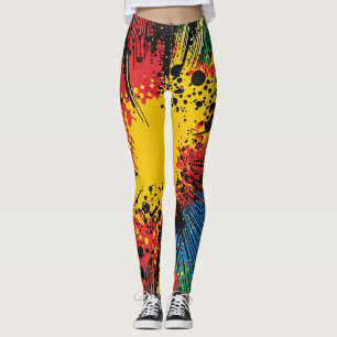 Leggings Explosión de arte pop de estilo cómico (10)