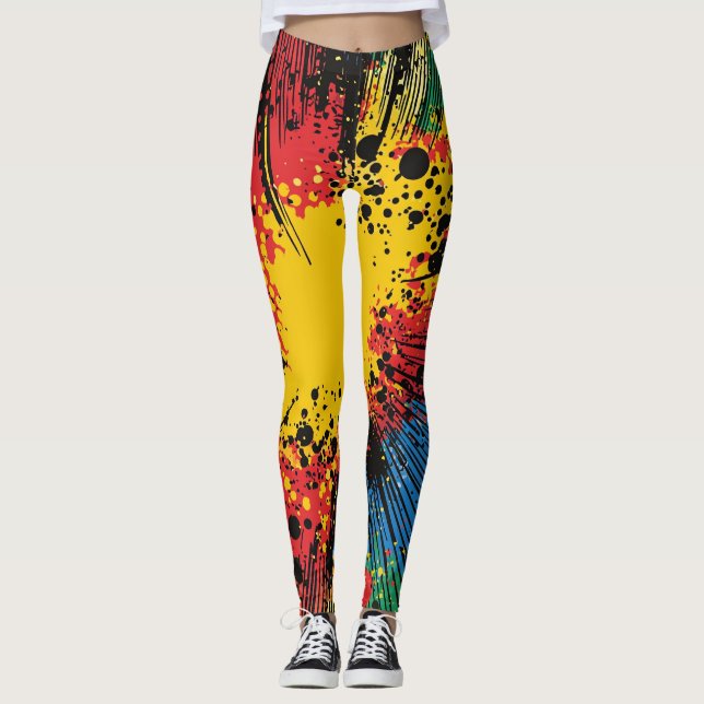 Leggings Explosión de arte pop de estilo cómico (10) (Anverso)