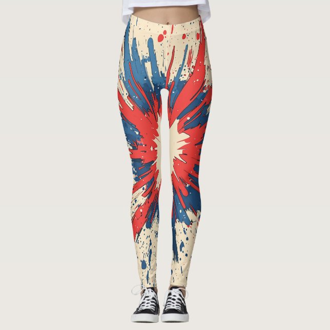 Leggings Explosión de arte pop de estilo cómico (5) (Anverso)