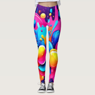 Leggings Explosión de burbuja colorida