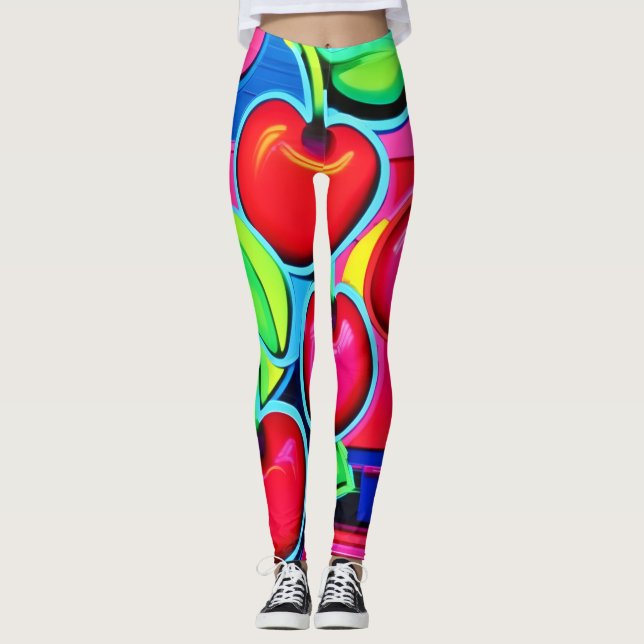 Leggings Explosión de Cereza Pop Art (Anverso)