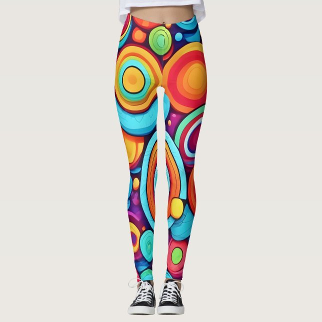 Leggings Explosión de círculo vibrante (Anverso)