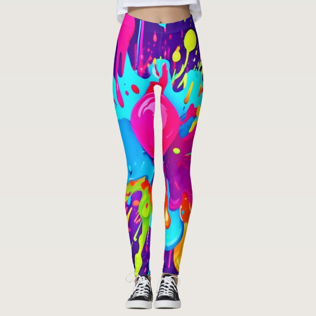 Leggings Explosión de Color Vibrante: Un Festín Visual (Anverso)