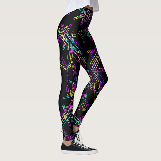Leggings Explosión de geometría de neón: salpicadura abstra (Derecha)
