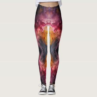 Leggings Explosión de humo rosa y Naranja