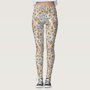 Leggings explosión de margarita acuarela