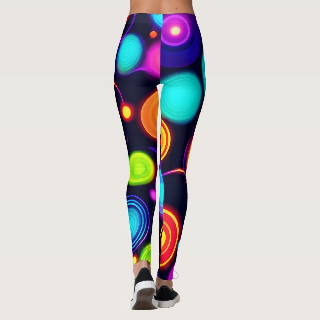 Leggings Explosión del Círculo Neón (Reverso)