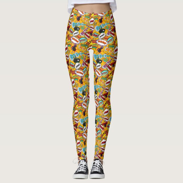 Leggings Explosiones de arte pop en historietas (Anverso)
