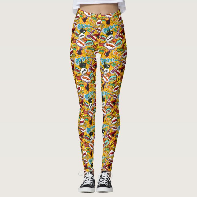 Leggings Explosiones de Pop Art de Cómics (Anverso)
